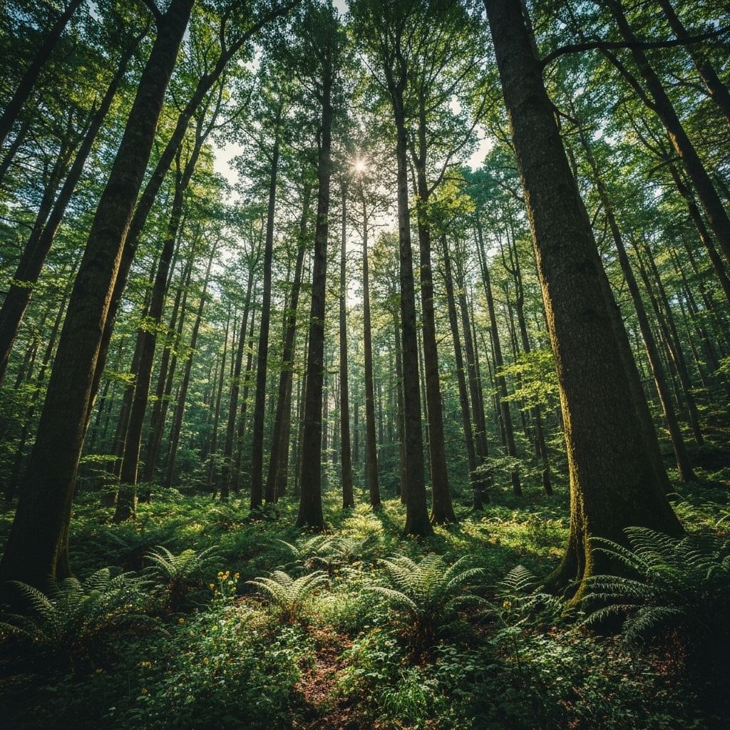 Forest path in autumn